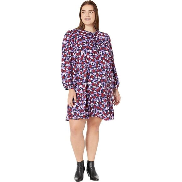 Draper James Plus Size Rosanne Shift Dress in Plum Floral XXL - Picture 2 of 10